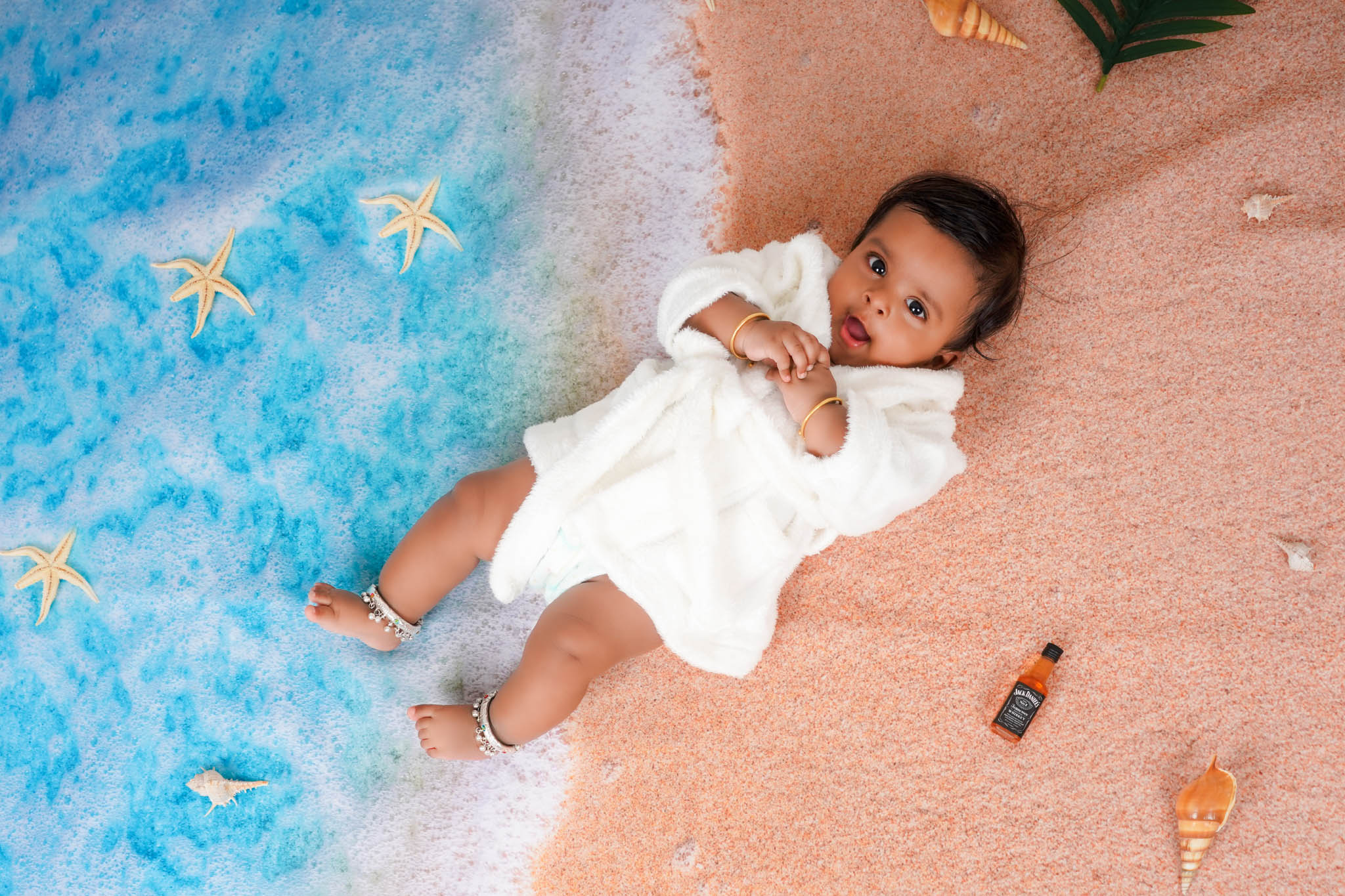 Beach sand baby photography in Madurai