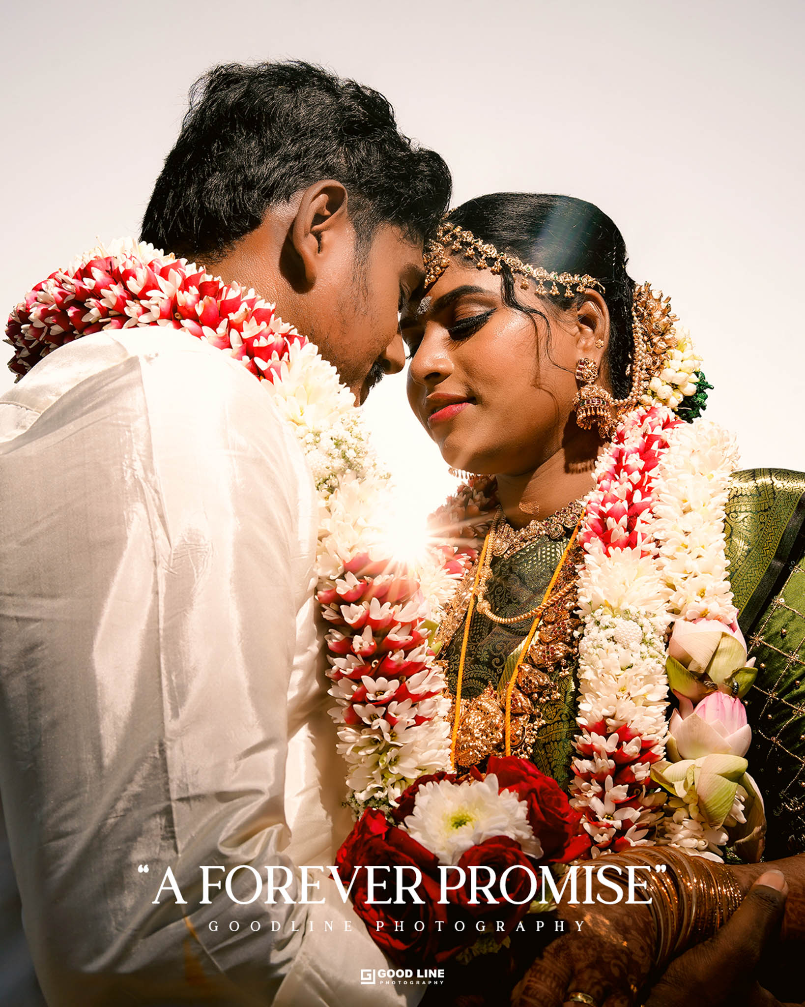 Wedding couple holding hands